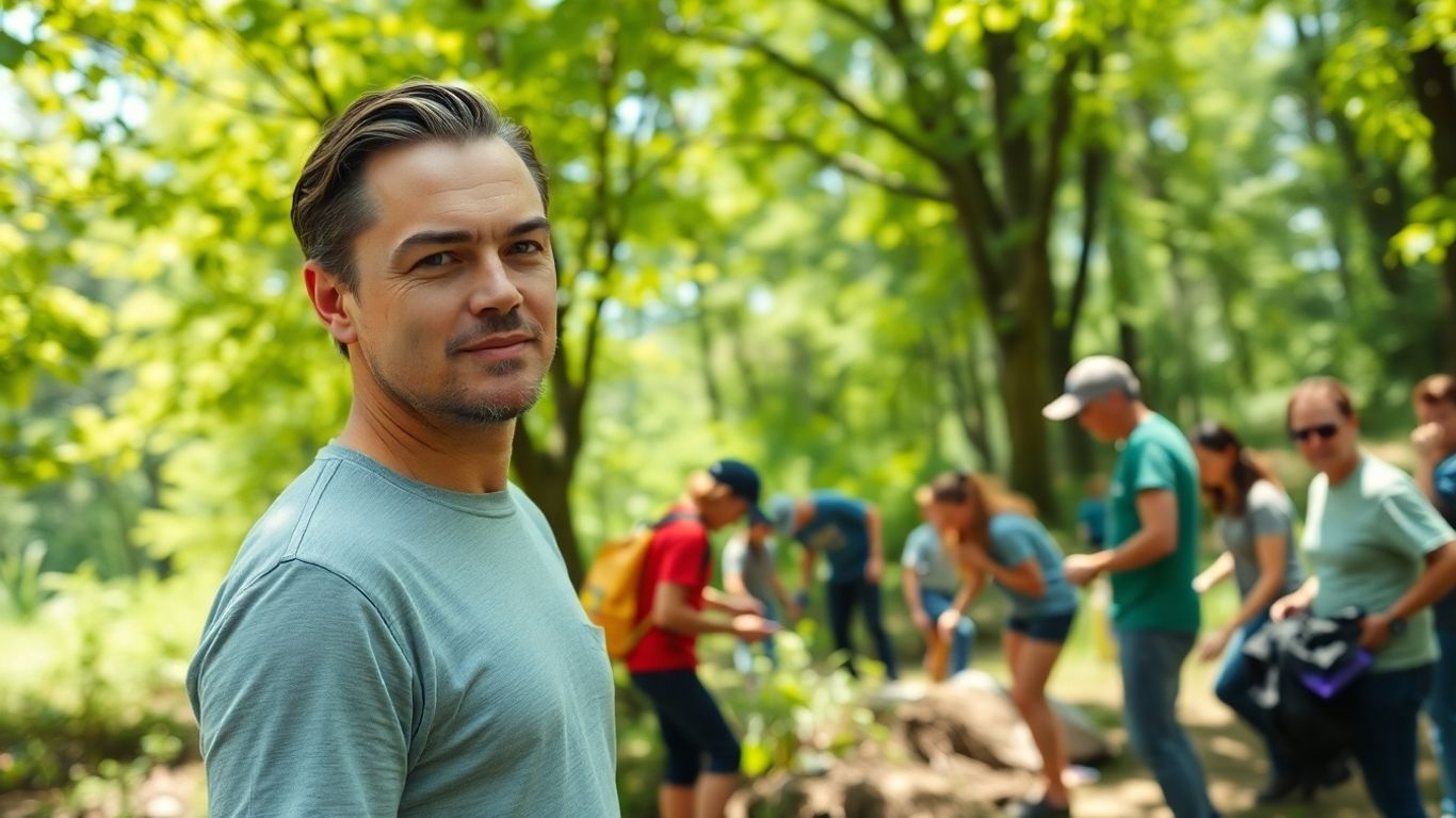 Leonardo DiCaprio la o campanie ecologică în natură