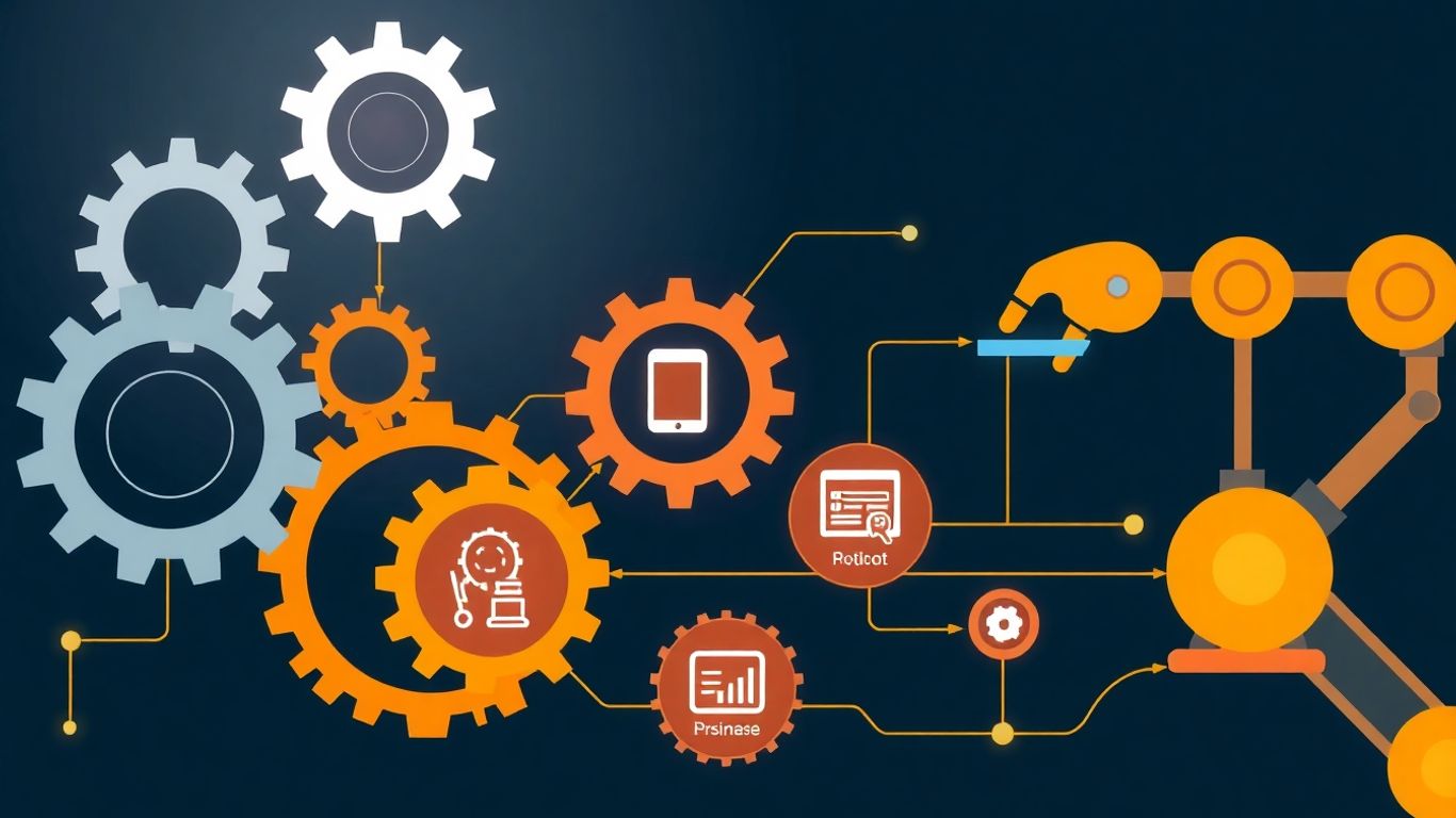 Infographic of AI automating business processes.