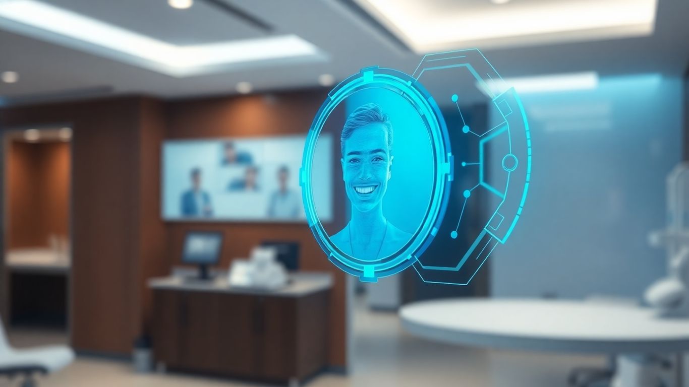AI interface assisting a clinic patient.