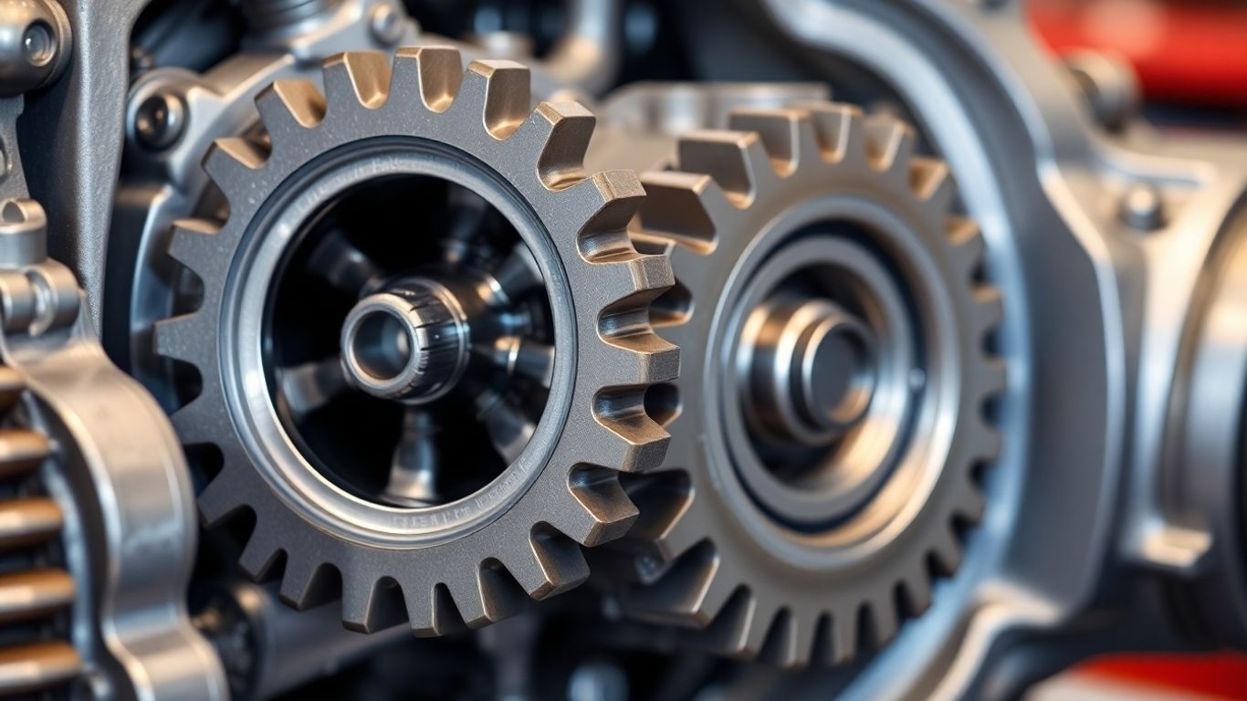 Reconditioned gearbox with clean, aligned gears.