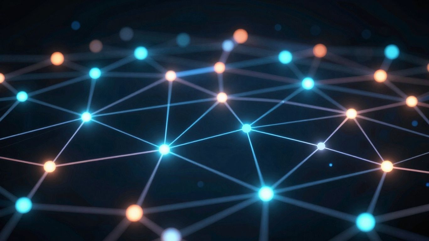 Redes de conexiones IP digitales y nodos interconectados.