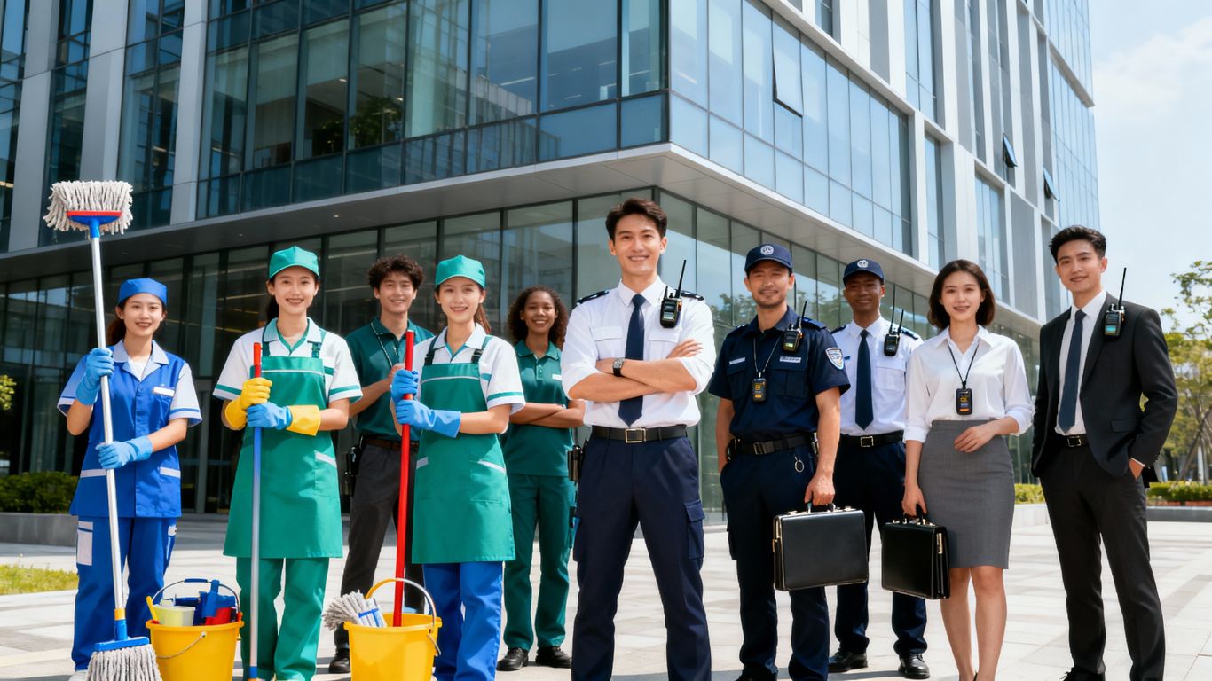 Integrated security, cleaning, and staffing solutions for businesses.