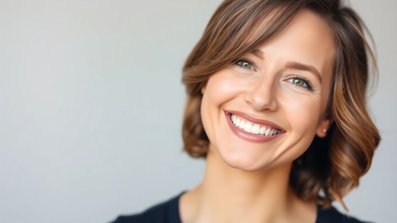 Person smiling with a stylish haircut.
