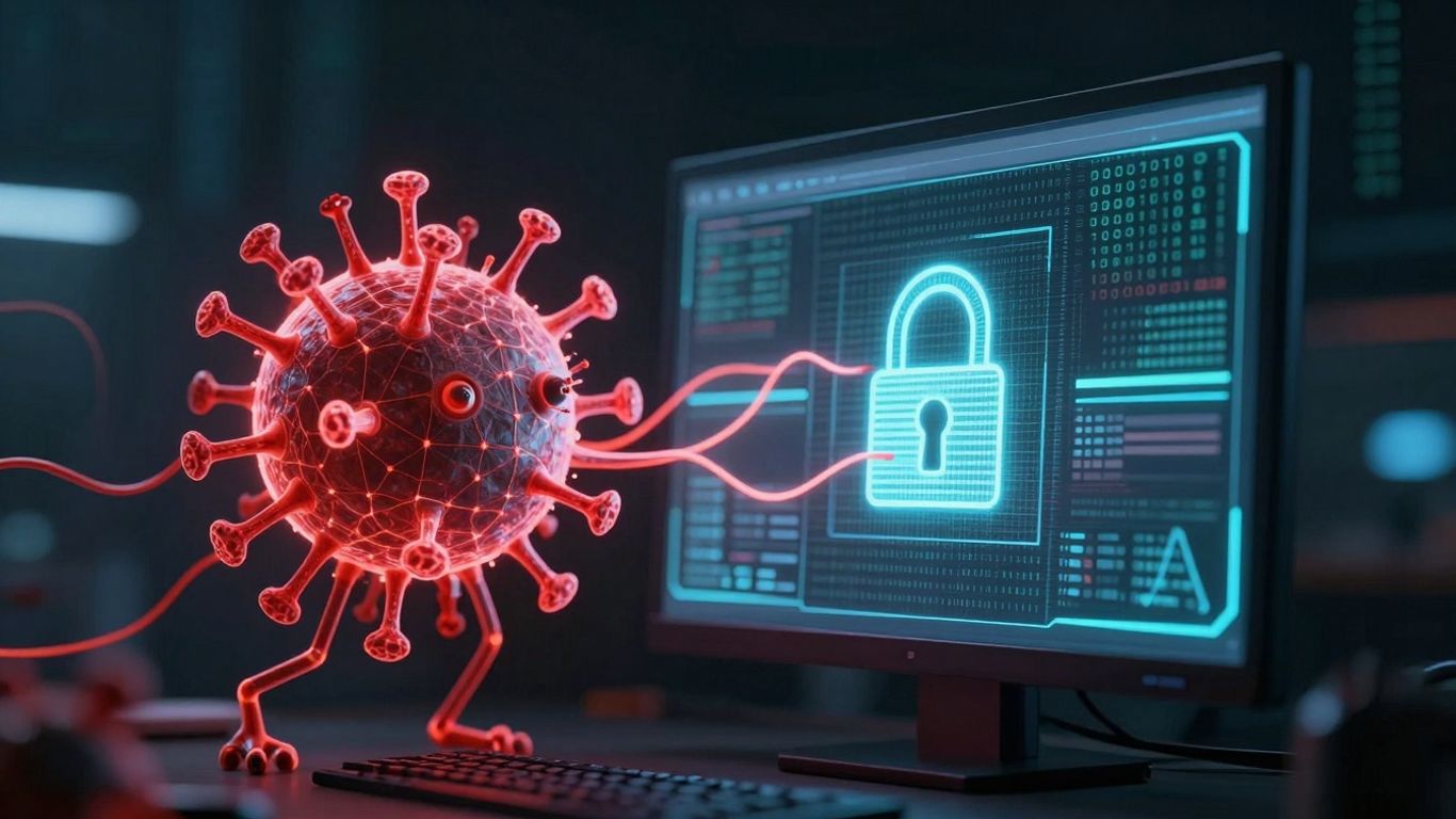 Vírus ChimeraWire invadindo um computador.