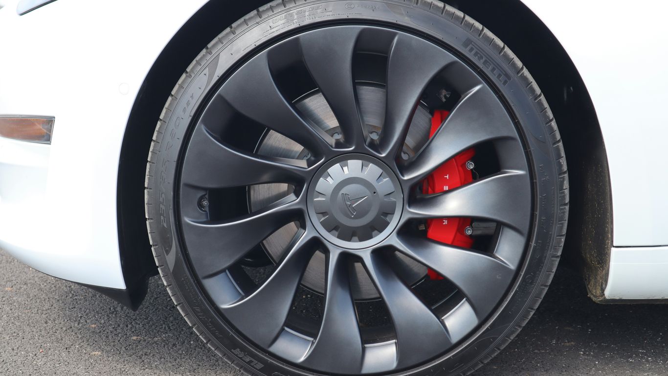 a close up of a car tire