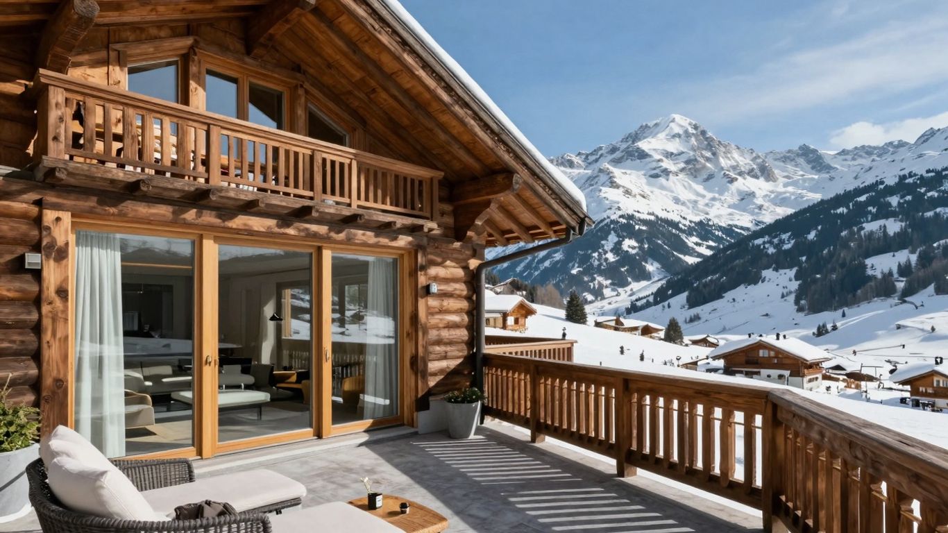 Luxury chalet with mountain views in Gstaad, Switzerland.