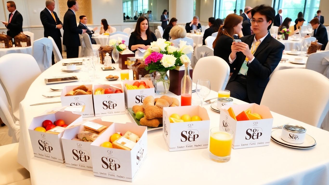 ชุดของว่าง S&P พร้อมเครื่องดื่มสำหรับงานประชุม