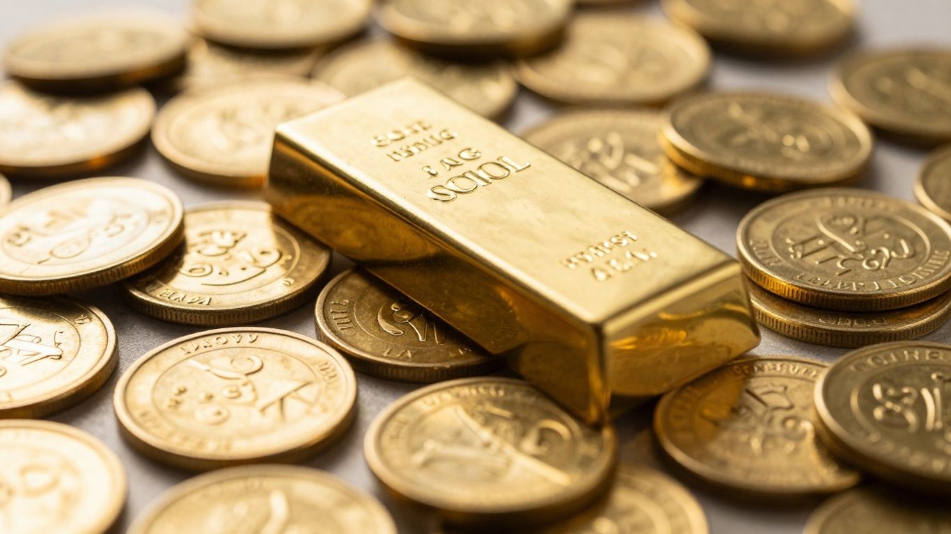 閃亮的金條和金幣