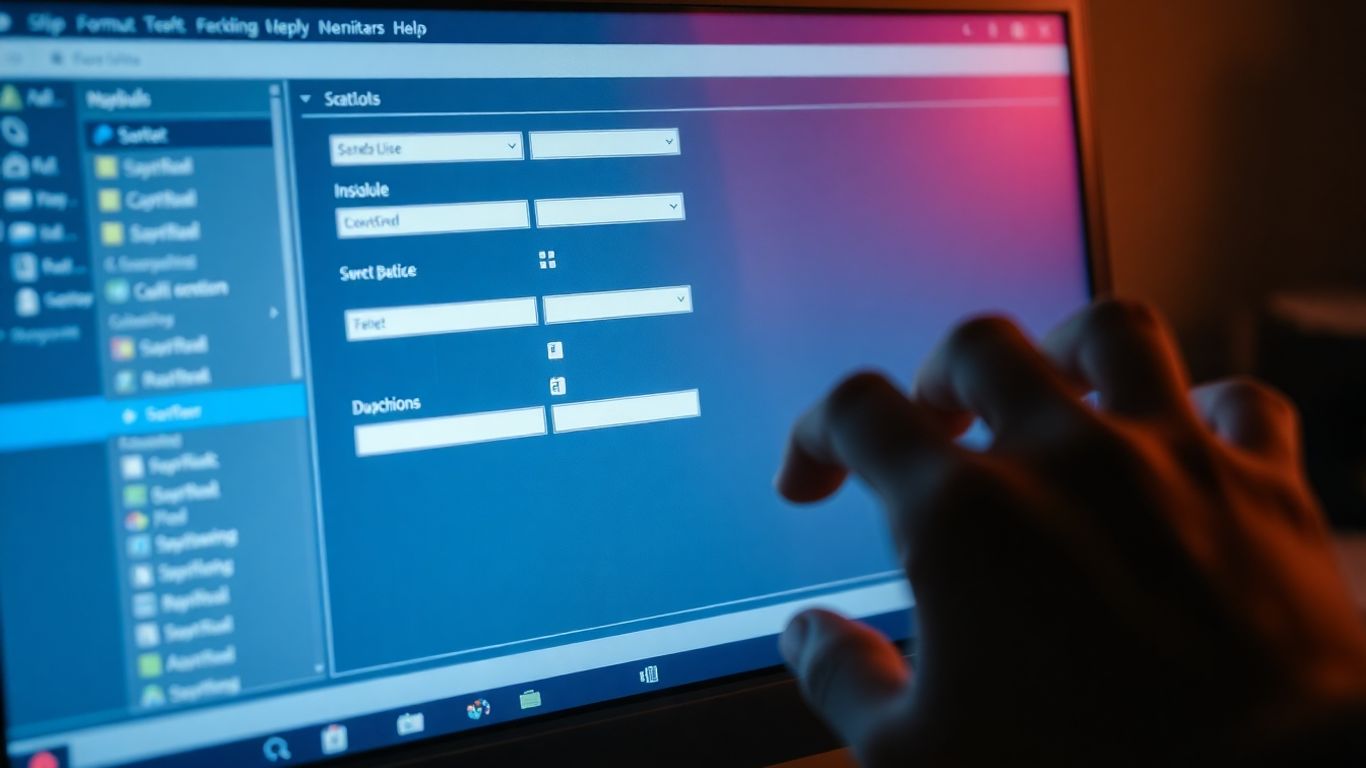 หน้าจอคอมพิวเตอร์แสดงการตั้งค่าซอฟต์แวร์