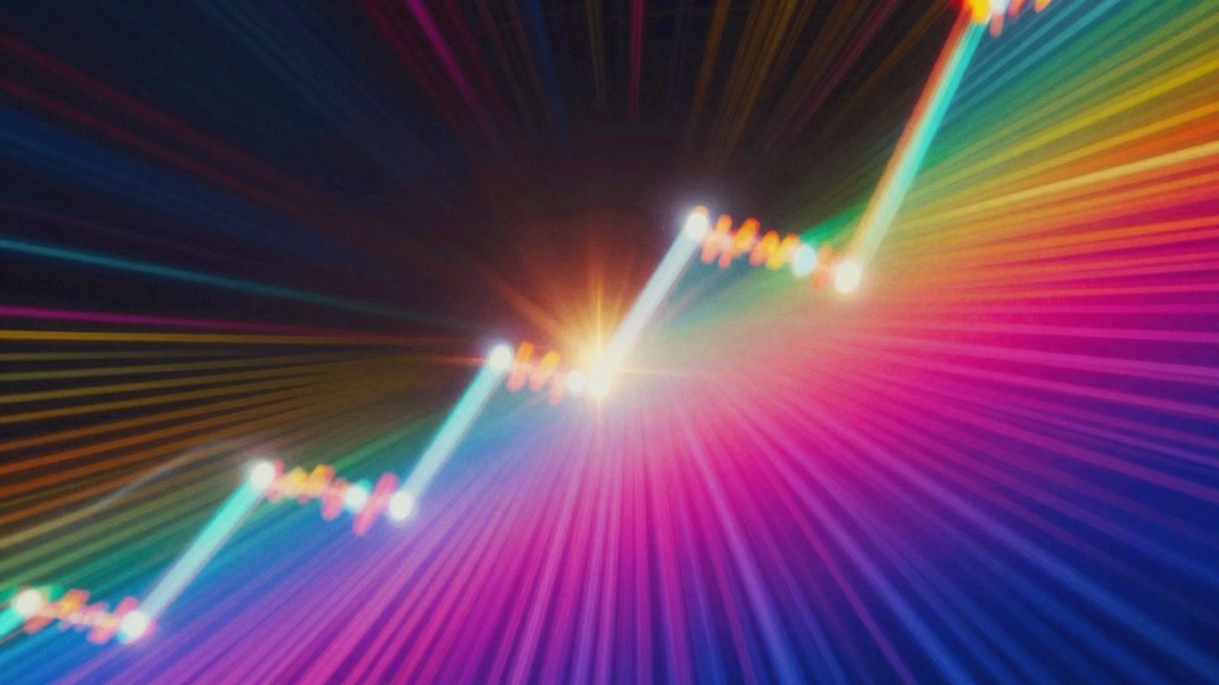Abstract upward trend with energetic colors