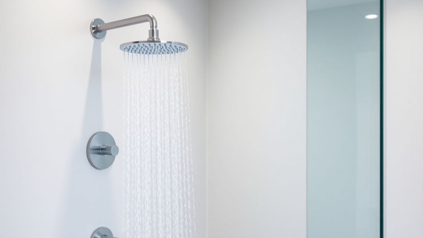 Modern concealed valve shower set in action