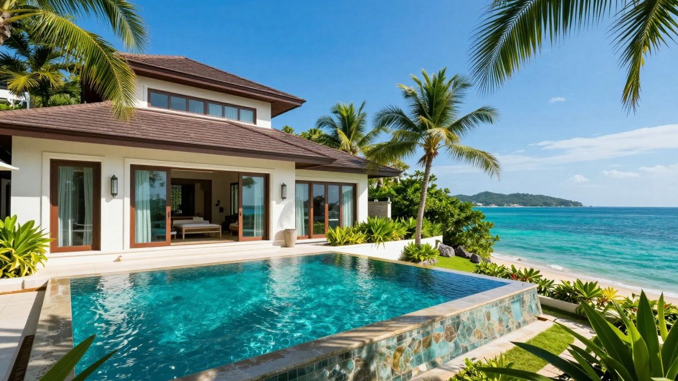 Phuket villa with ocean view and swimming pool.