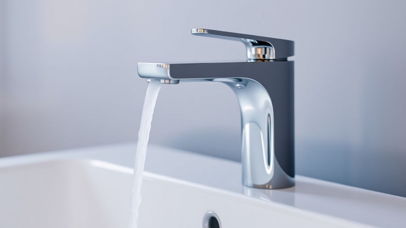 Modern chrome bathroom mixer tap
