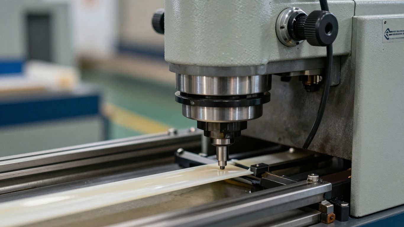 เครื่องซีลอุตสาหกรรมกำลังทำงาน