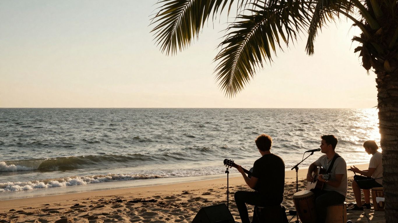 Zonsondergang strand Bergen aan Zee met Bossa Nova muziek