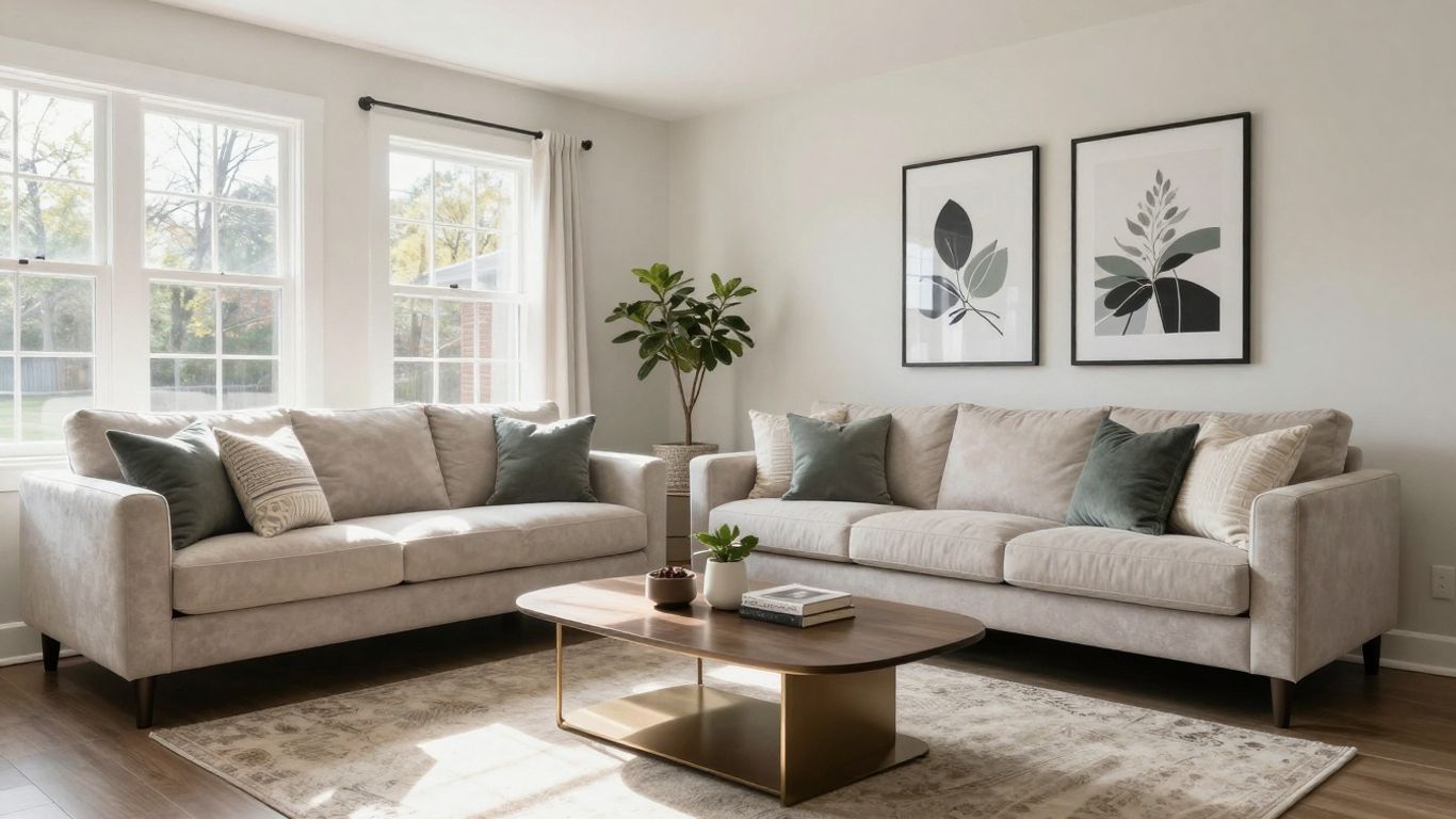 Charlotte Airbnb interior with modern decor and natural light.