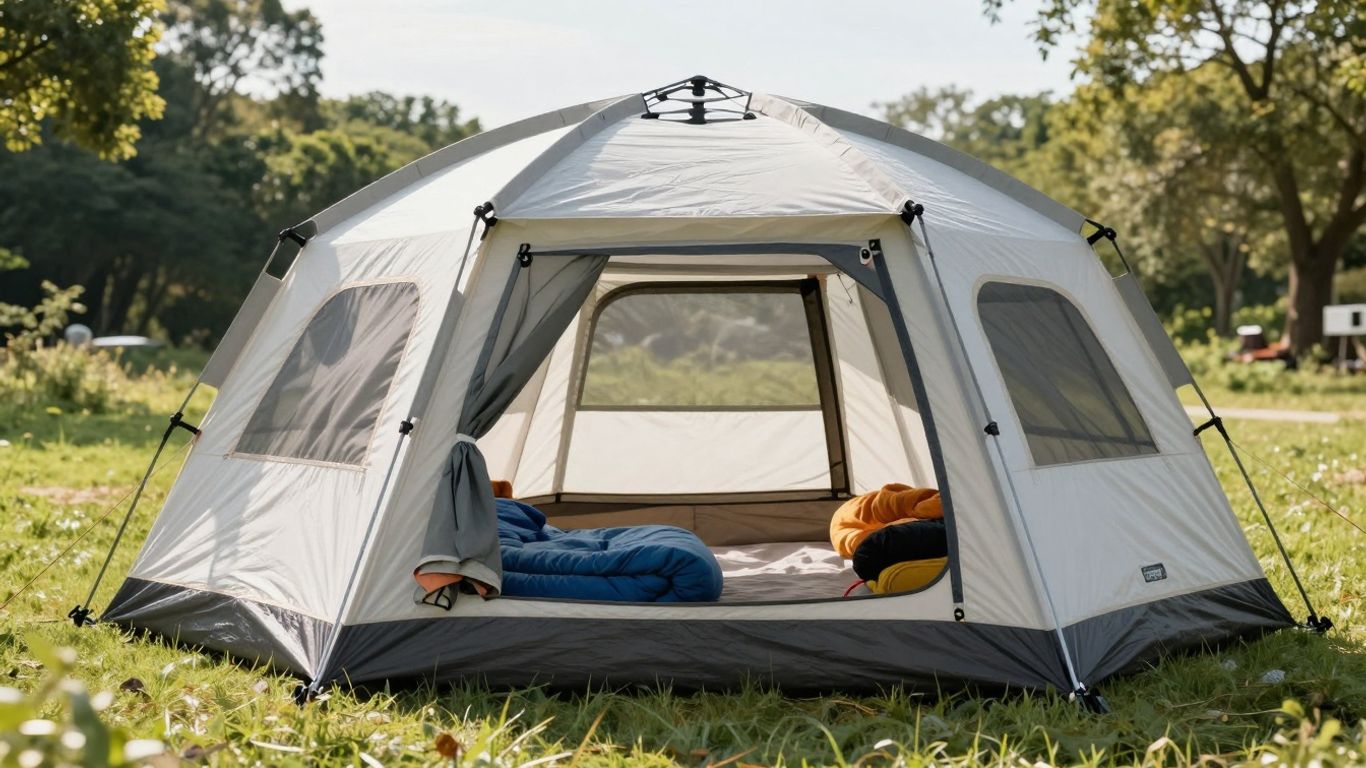 Geräumiges Zelt für 7 Personen im Freien