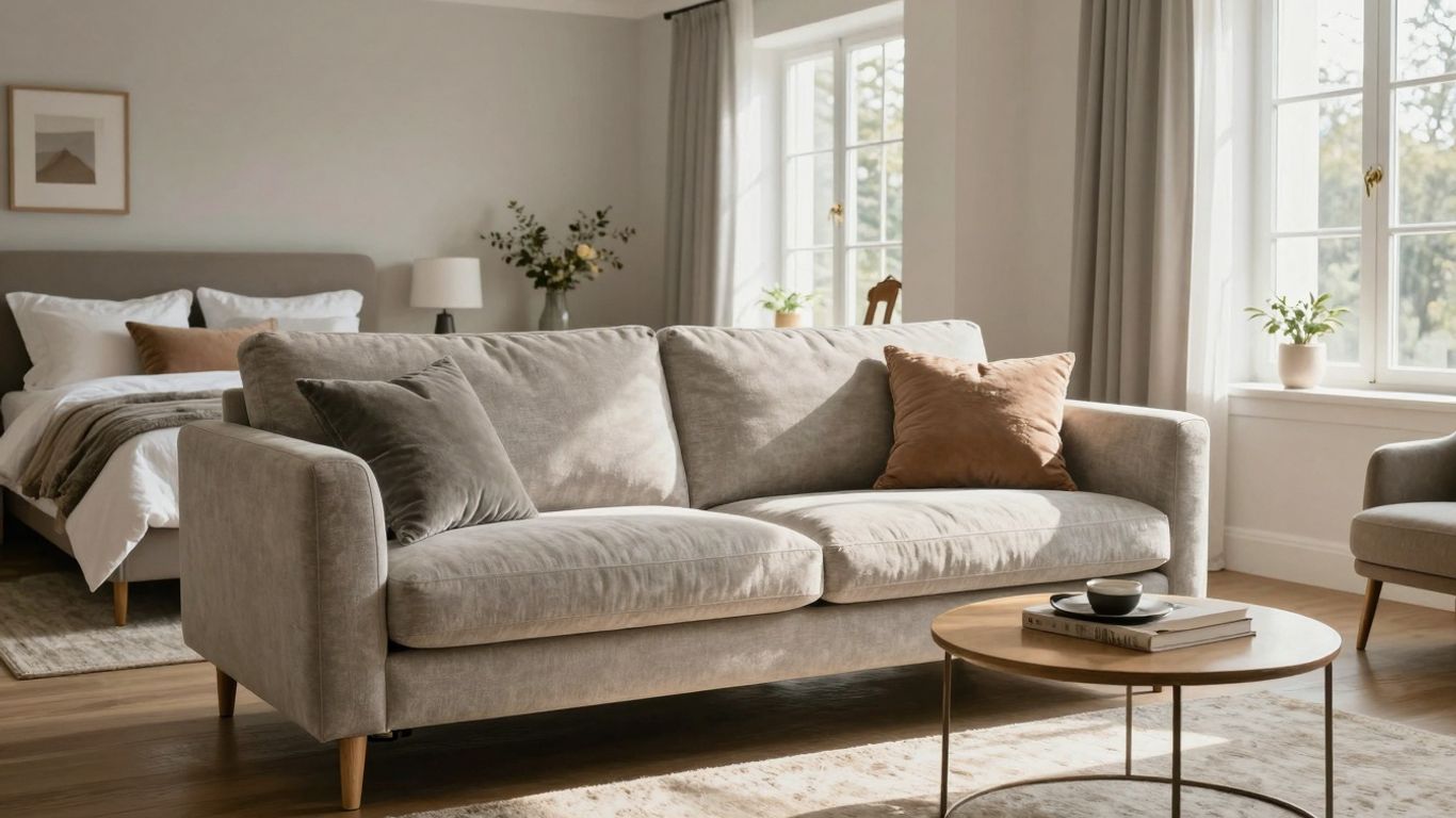 Modern Airbnb interior with stylish furniture for international owners.