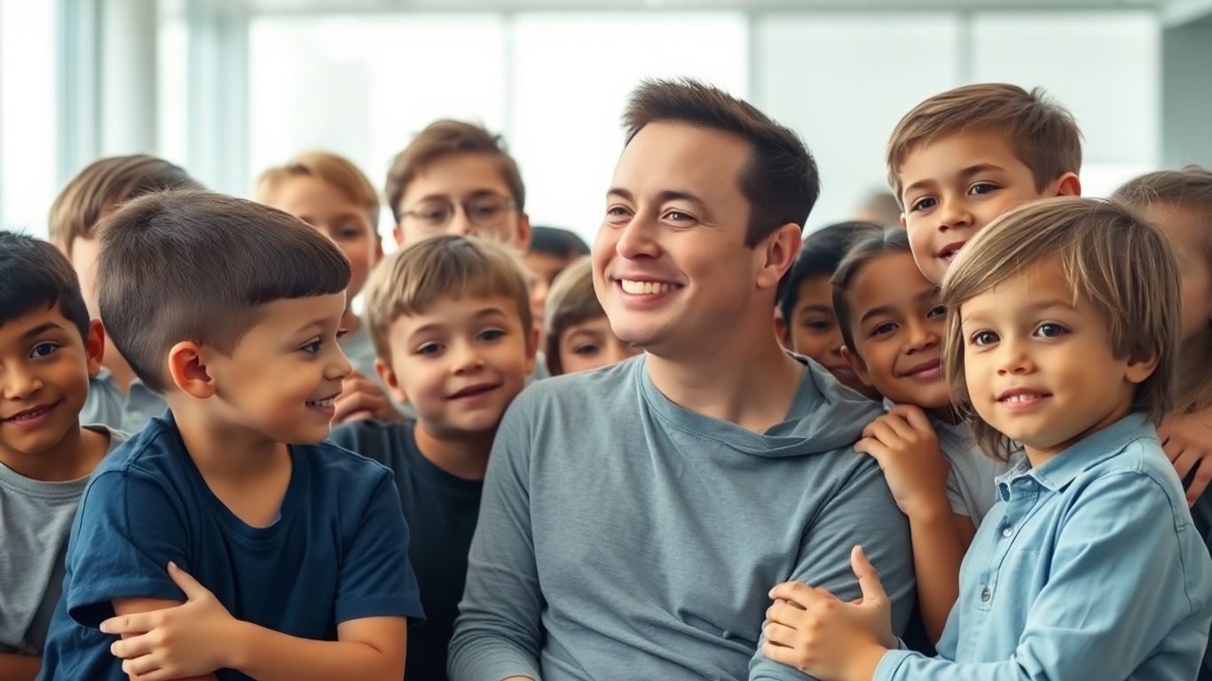 Elon Musk com seus filhos em 2025.