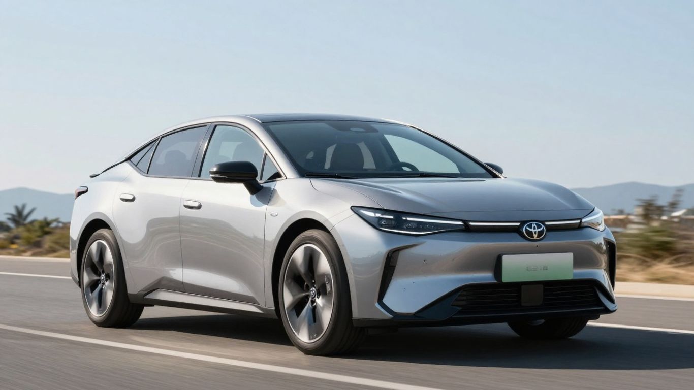 Toyota bZ electric car with extended range and NACS charging.