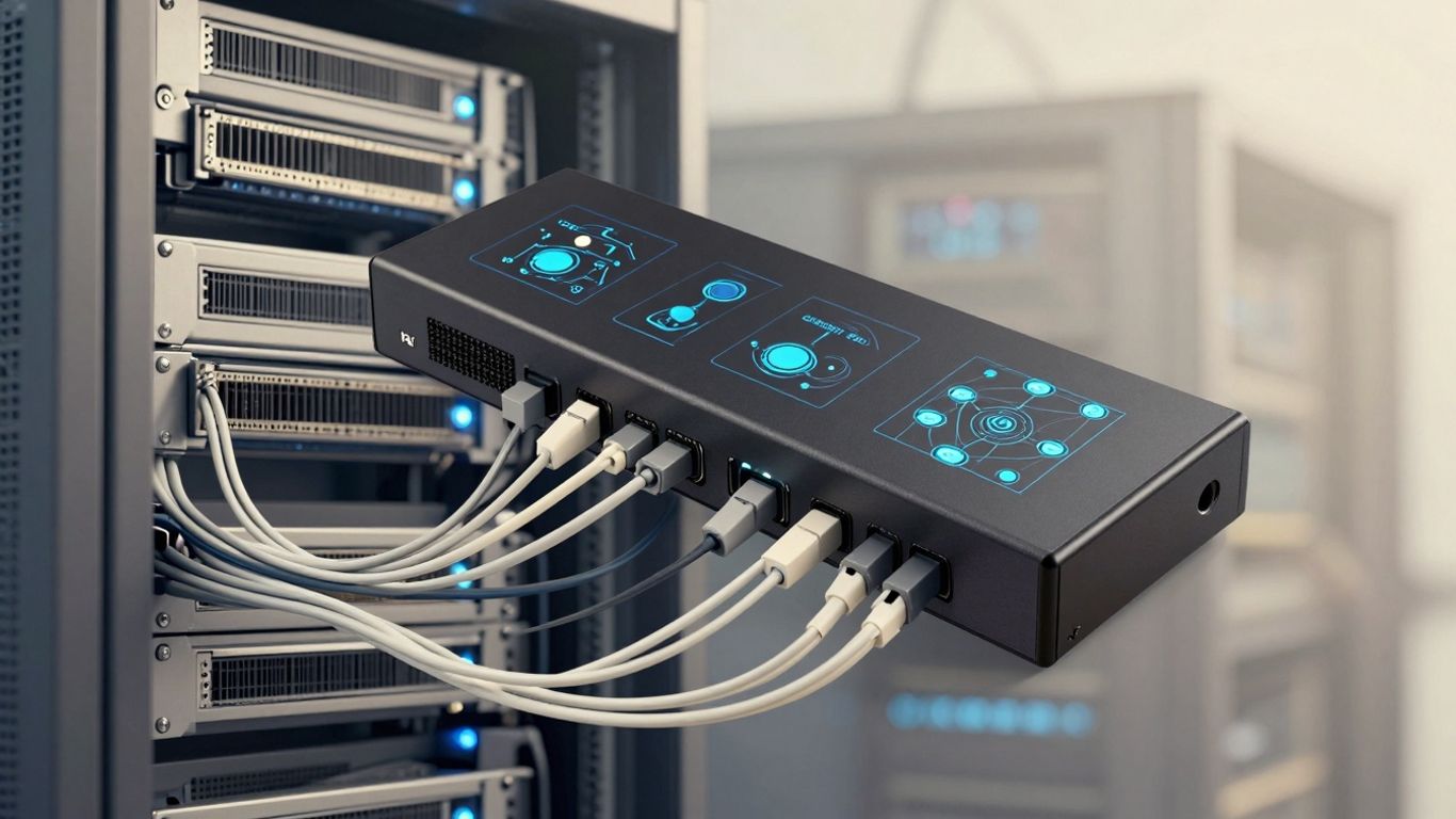 Proxmox VE KVM virtualization server rack.