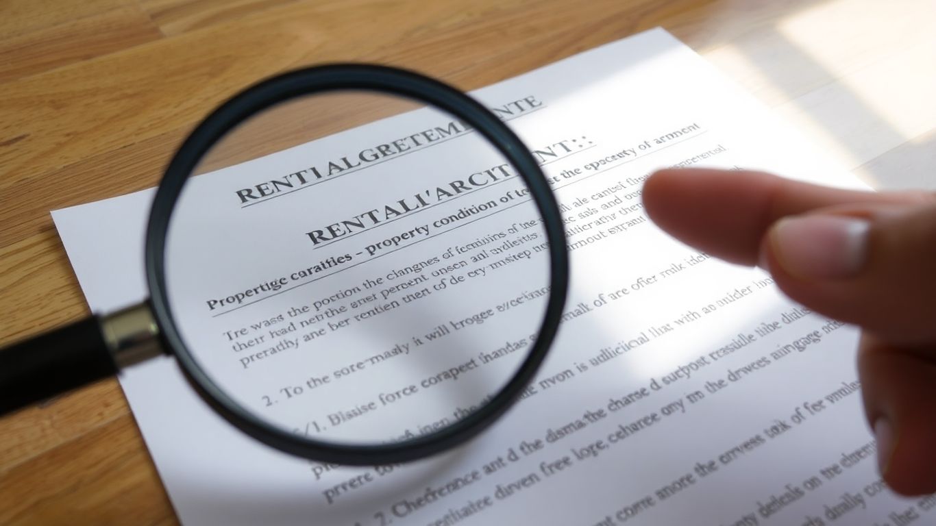 Contract de închiriere cu daune existente marcate.
