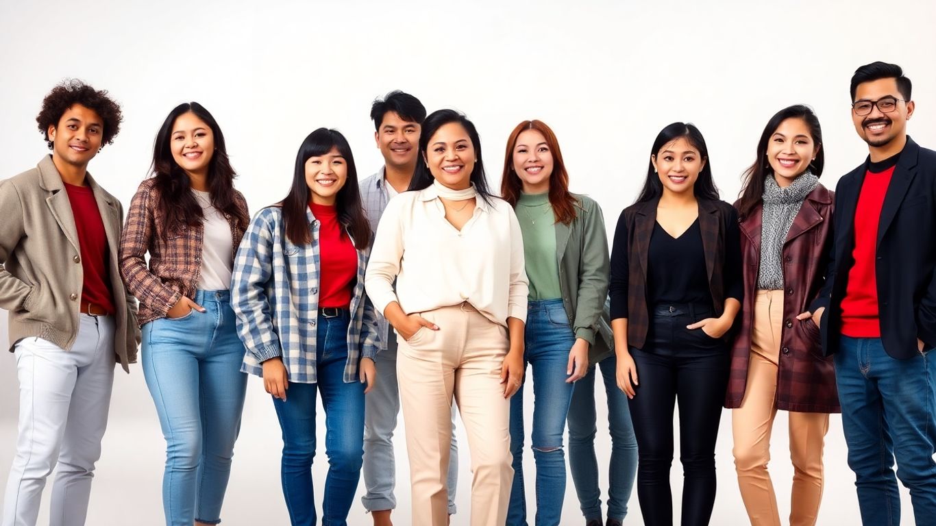 People in Asian clothing sizes with US conversions.