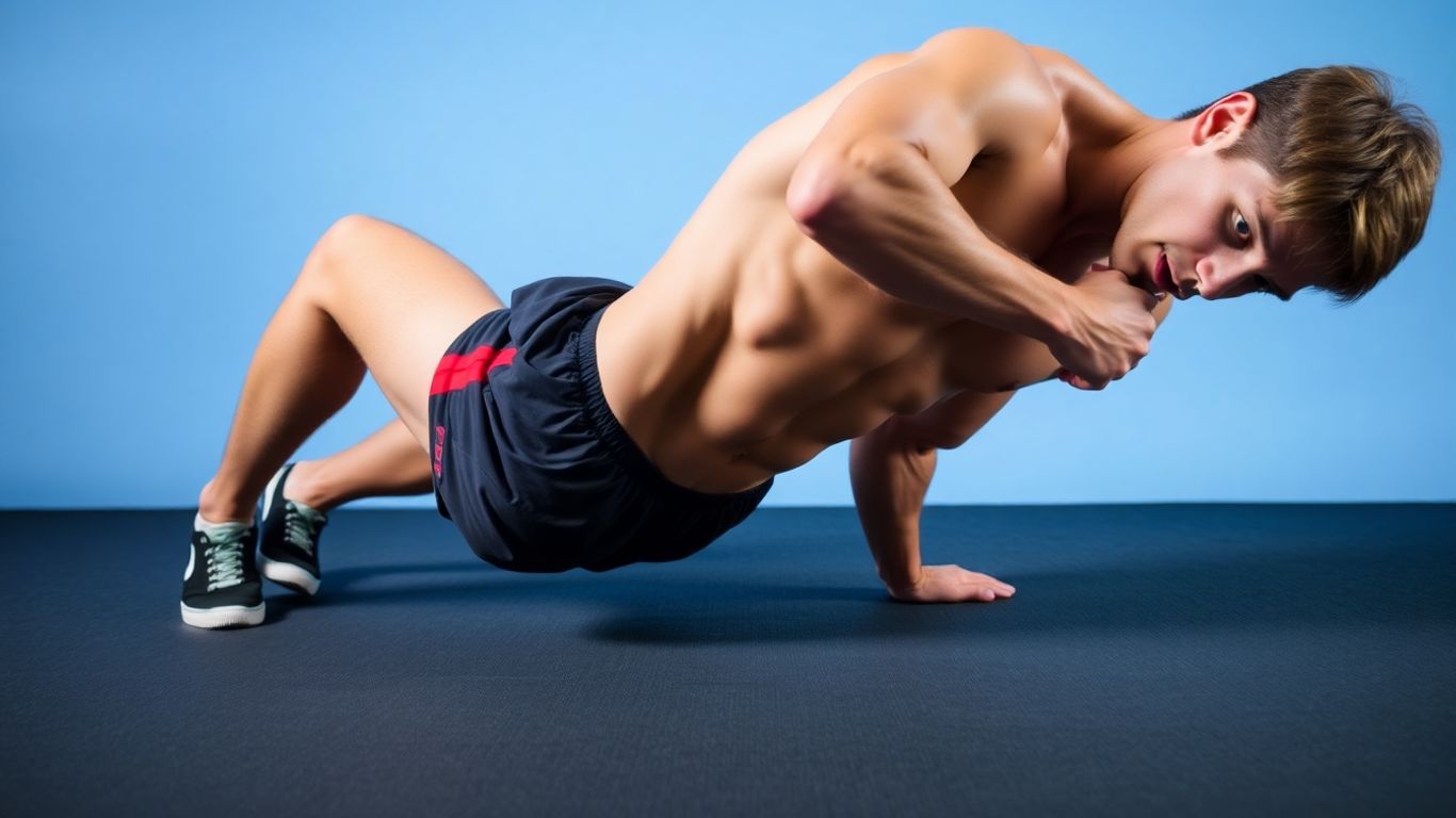 Person doing a twisting crunch exercise.