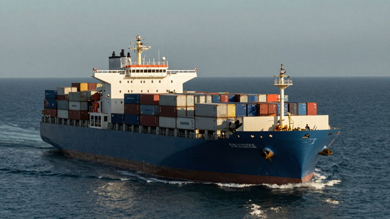 Maersk cargo ship on the ocean