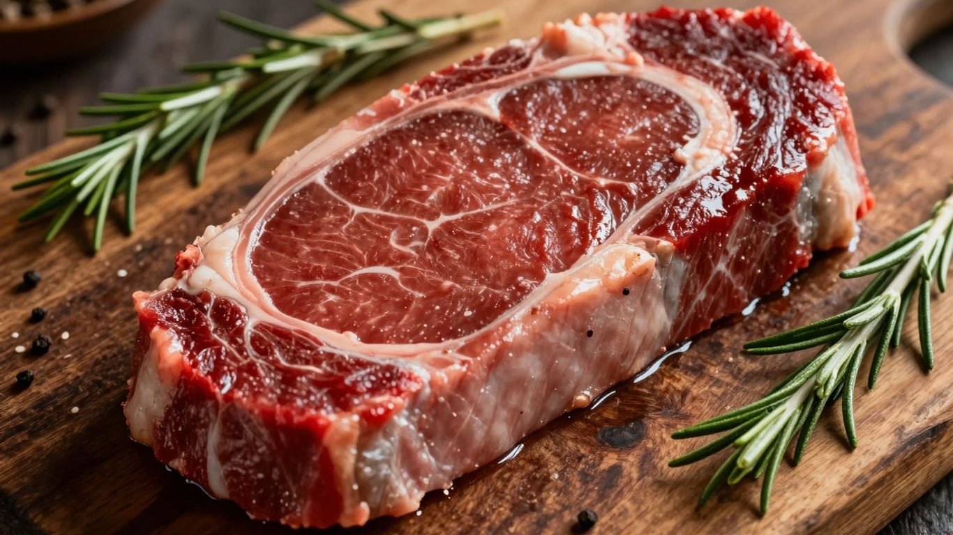 Red meat and fish with herbs, natural creatine sources.