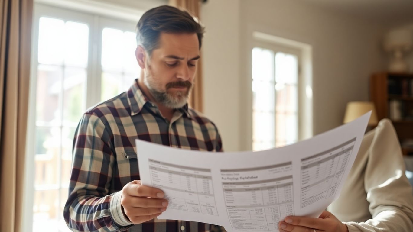 Homeowner comparing painting quotes for home improvement.