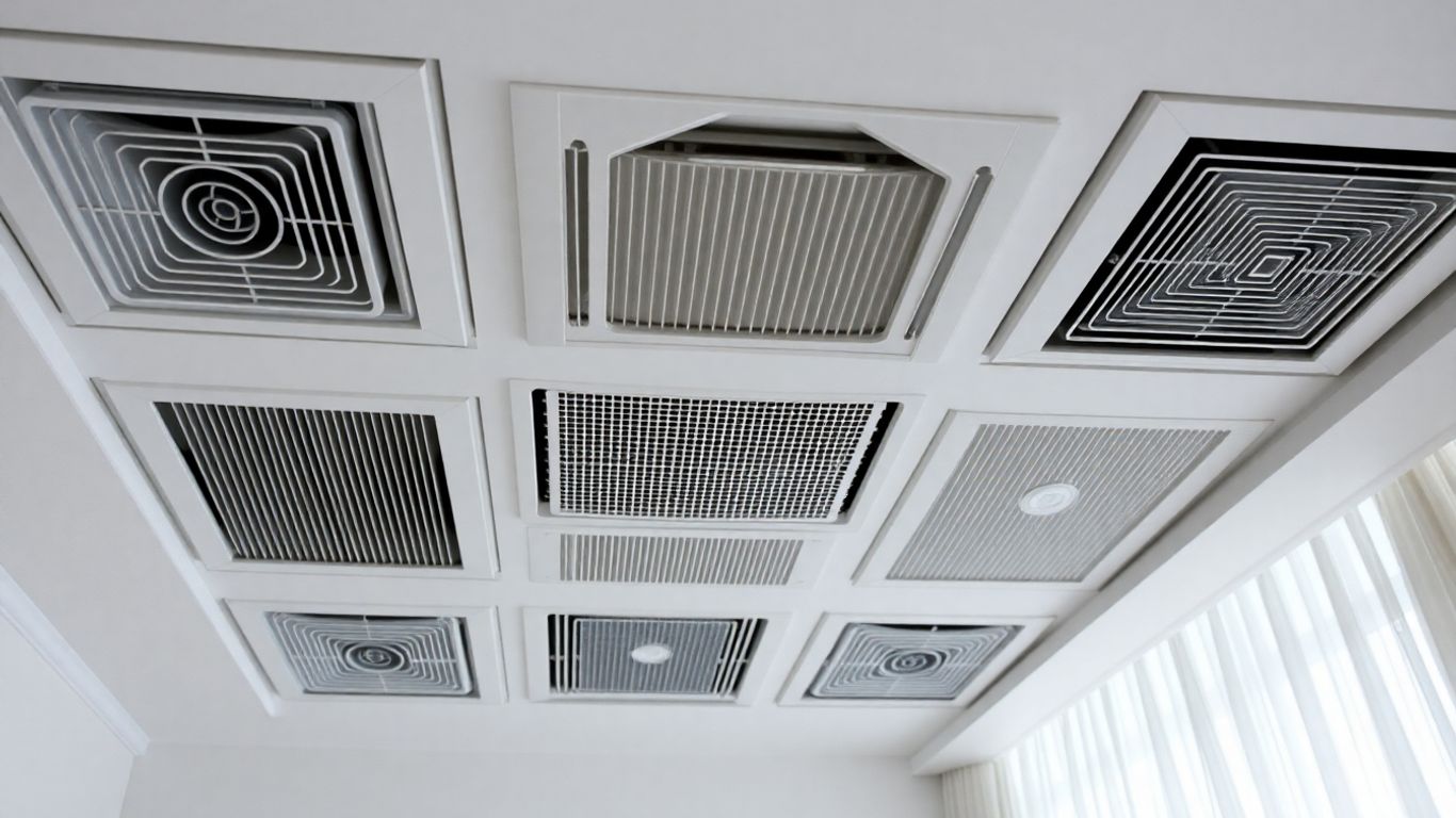 Système d'extraction d'air dans une pièce moderne.