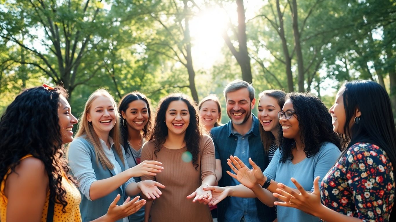 Colleagues enjoying a collaborative team-building activity outdoors.