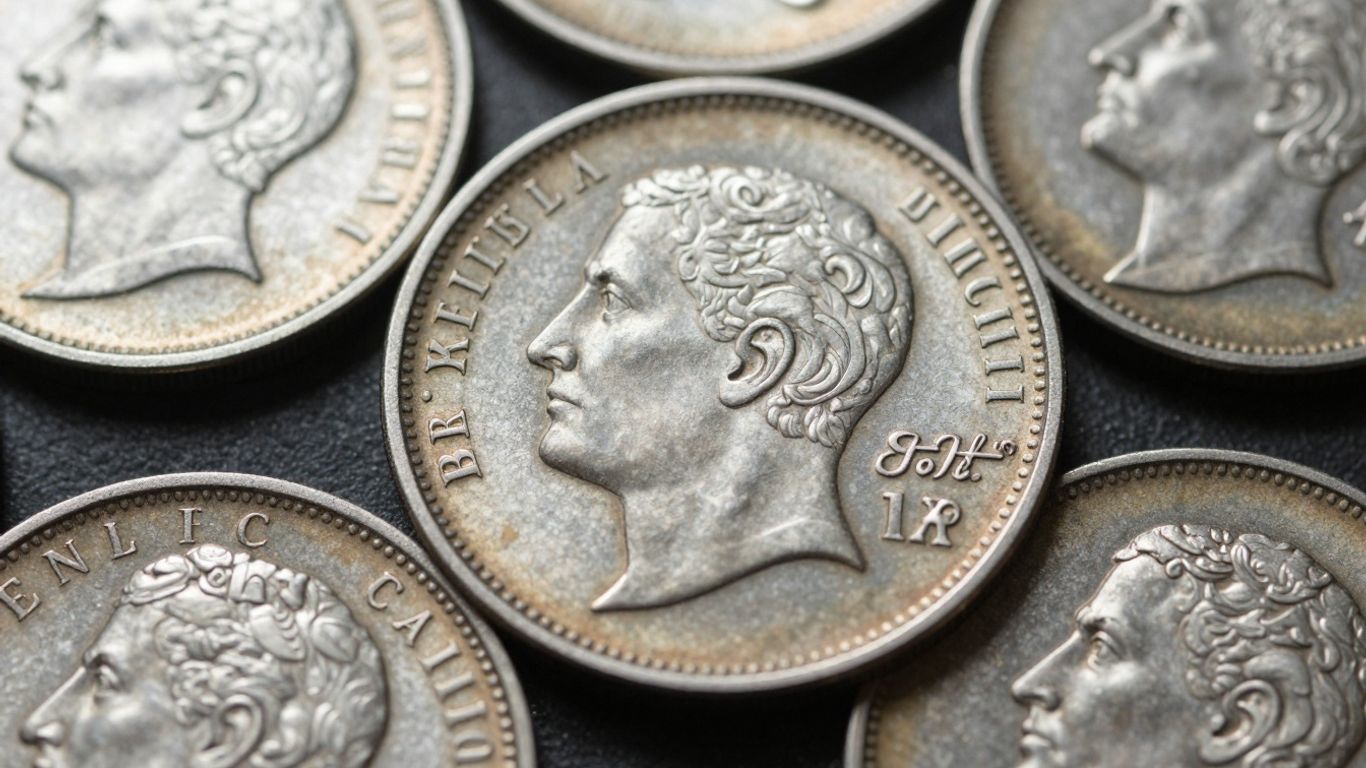 Overstrike error coins with visible minting imperfections.