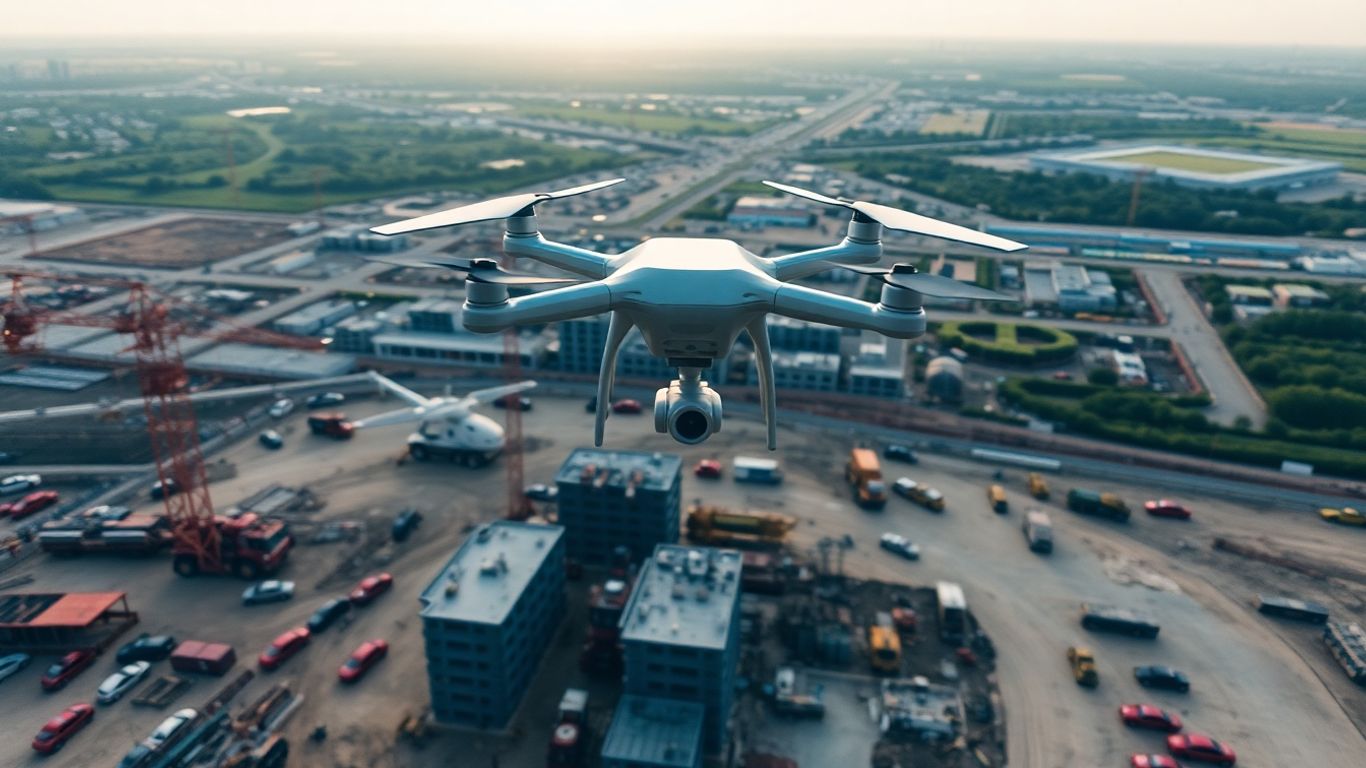 Drone photography of construction site progress