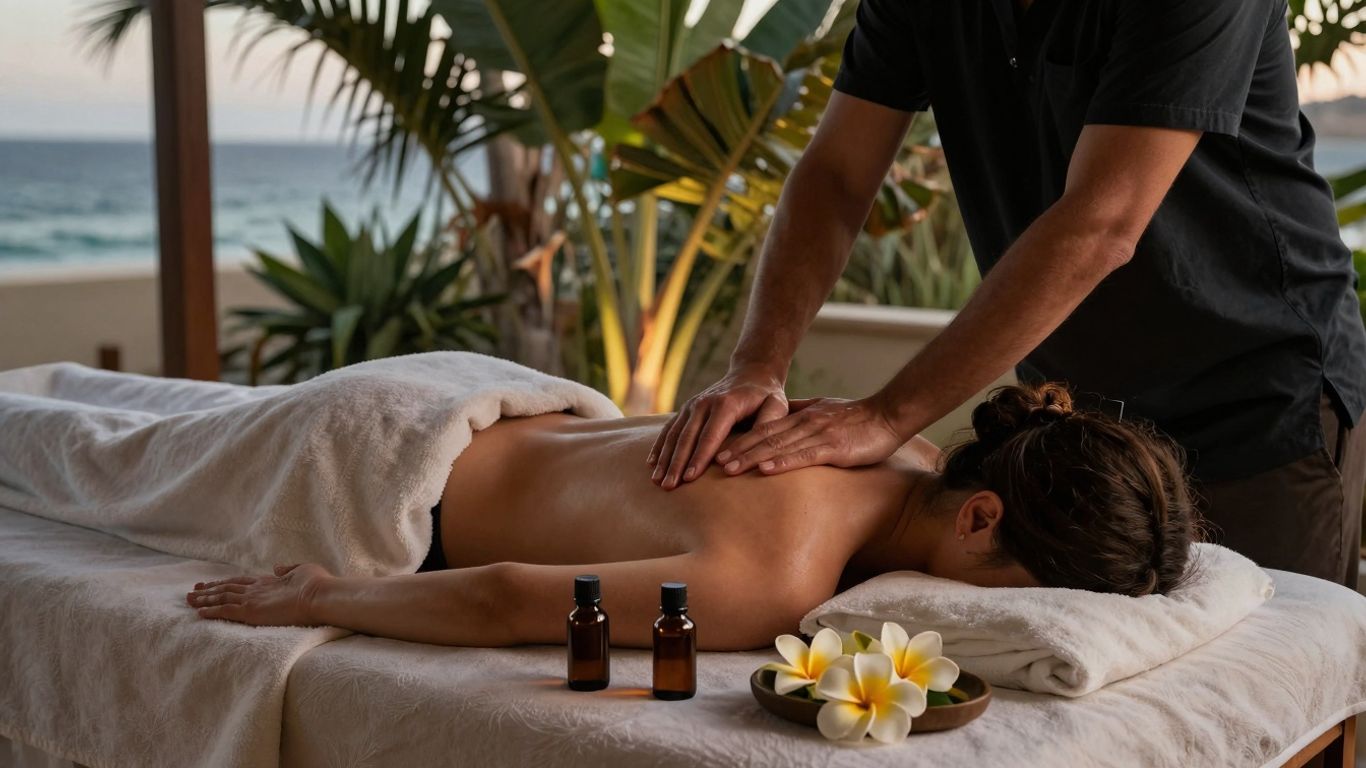 Relaxing in-villa spa massage in Cabo.