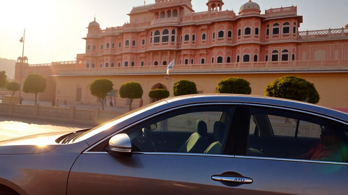 Udaipur taxi car near City Palace