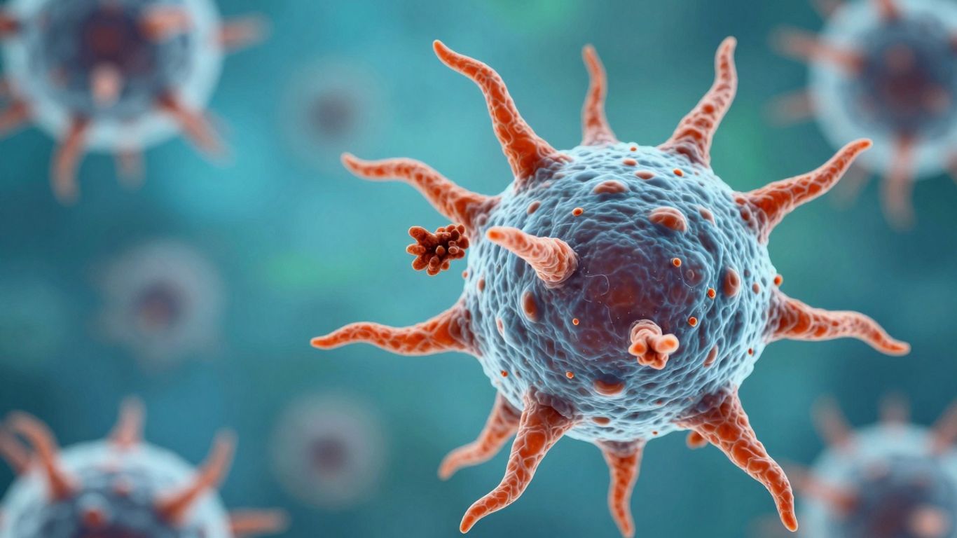 Celulă imunitară sănătoasă atacând un agent patogen.