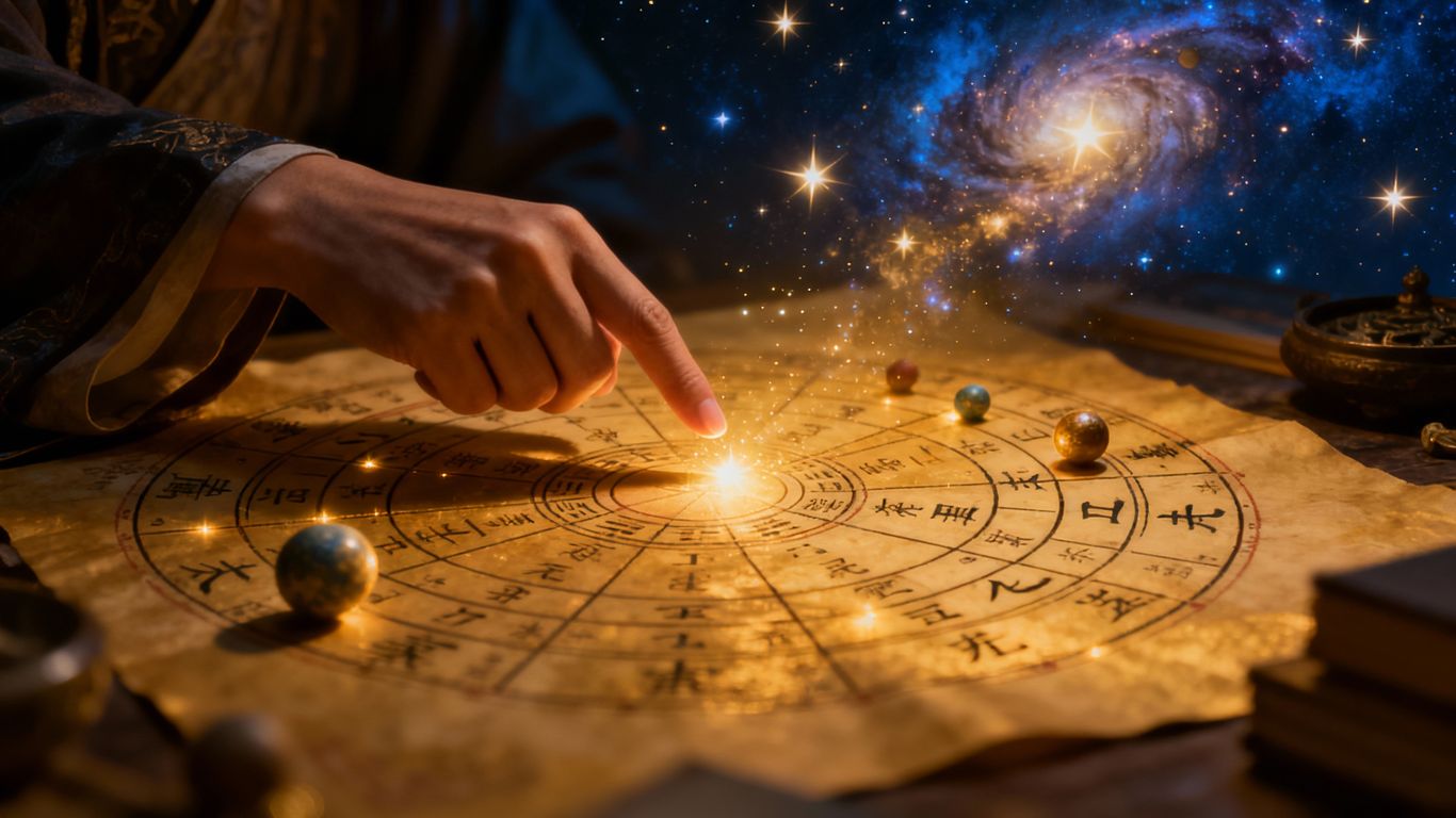 紫微斗數命盤與星象圖