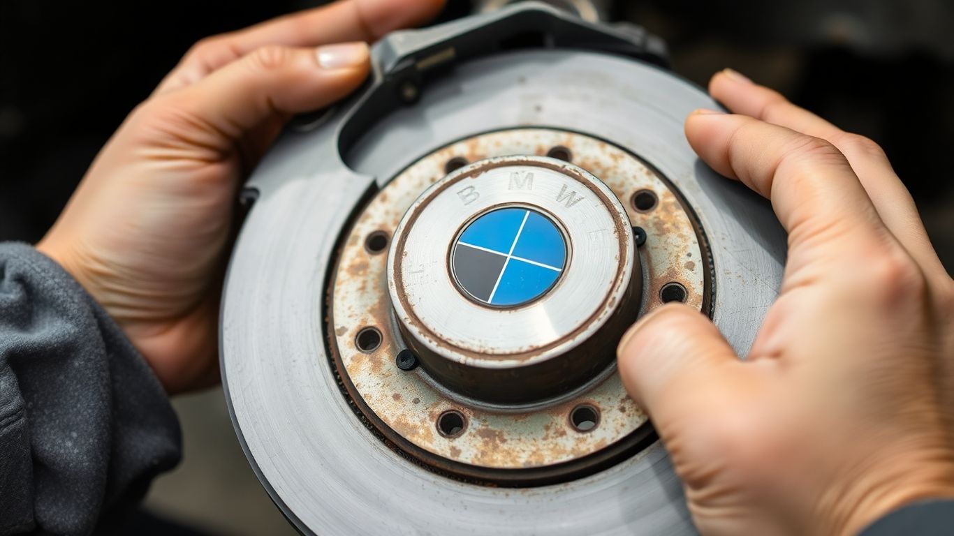 BMW car part with visible wear and tear.