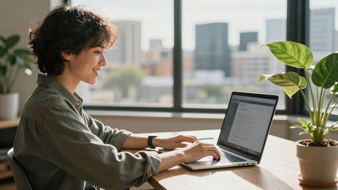 Person working from home in Australia.