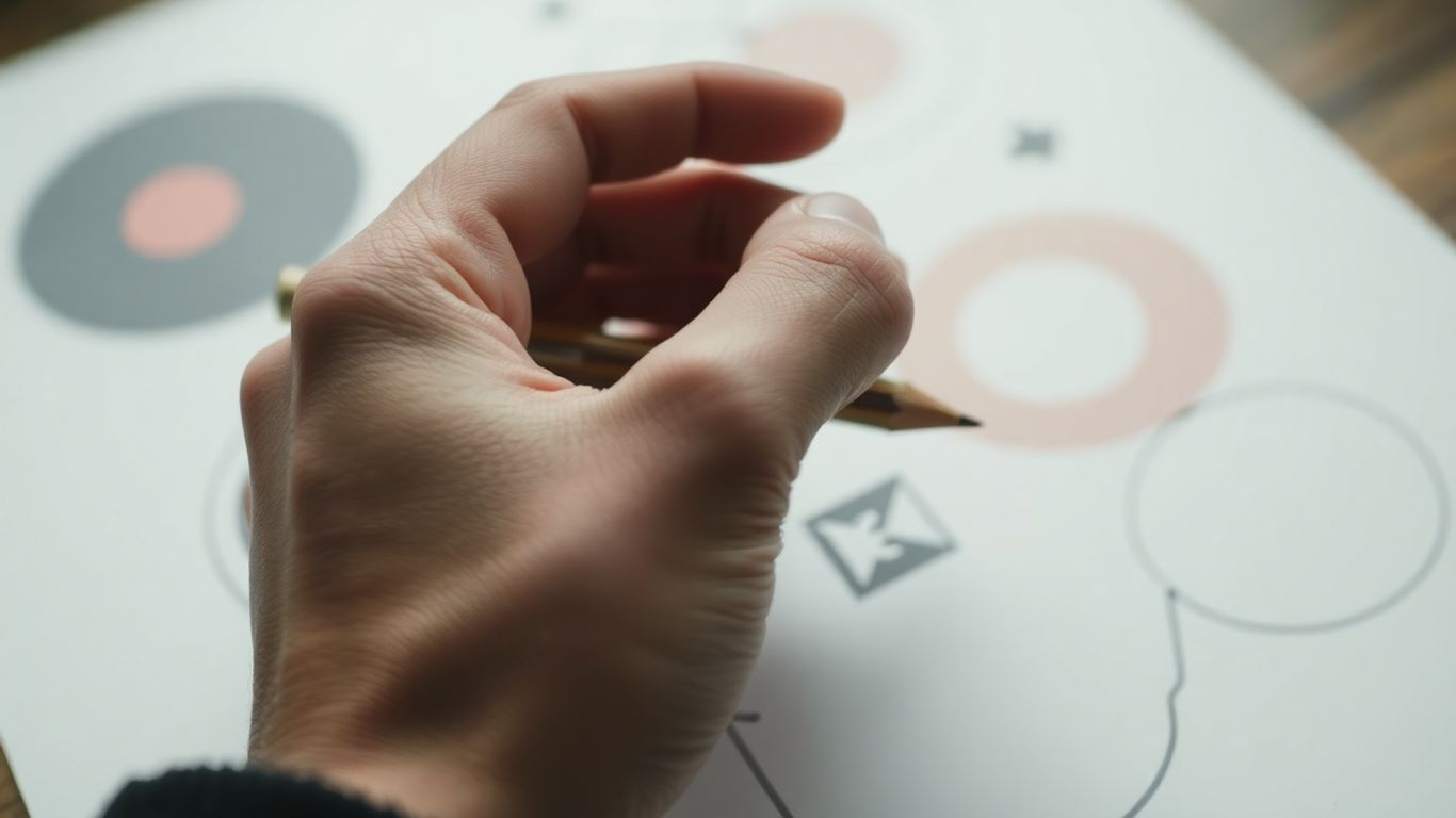 Hand marking paper with pencil for IELTS score