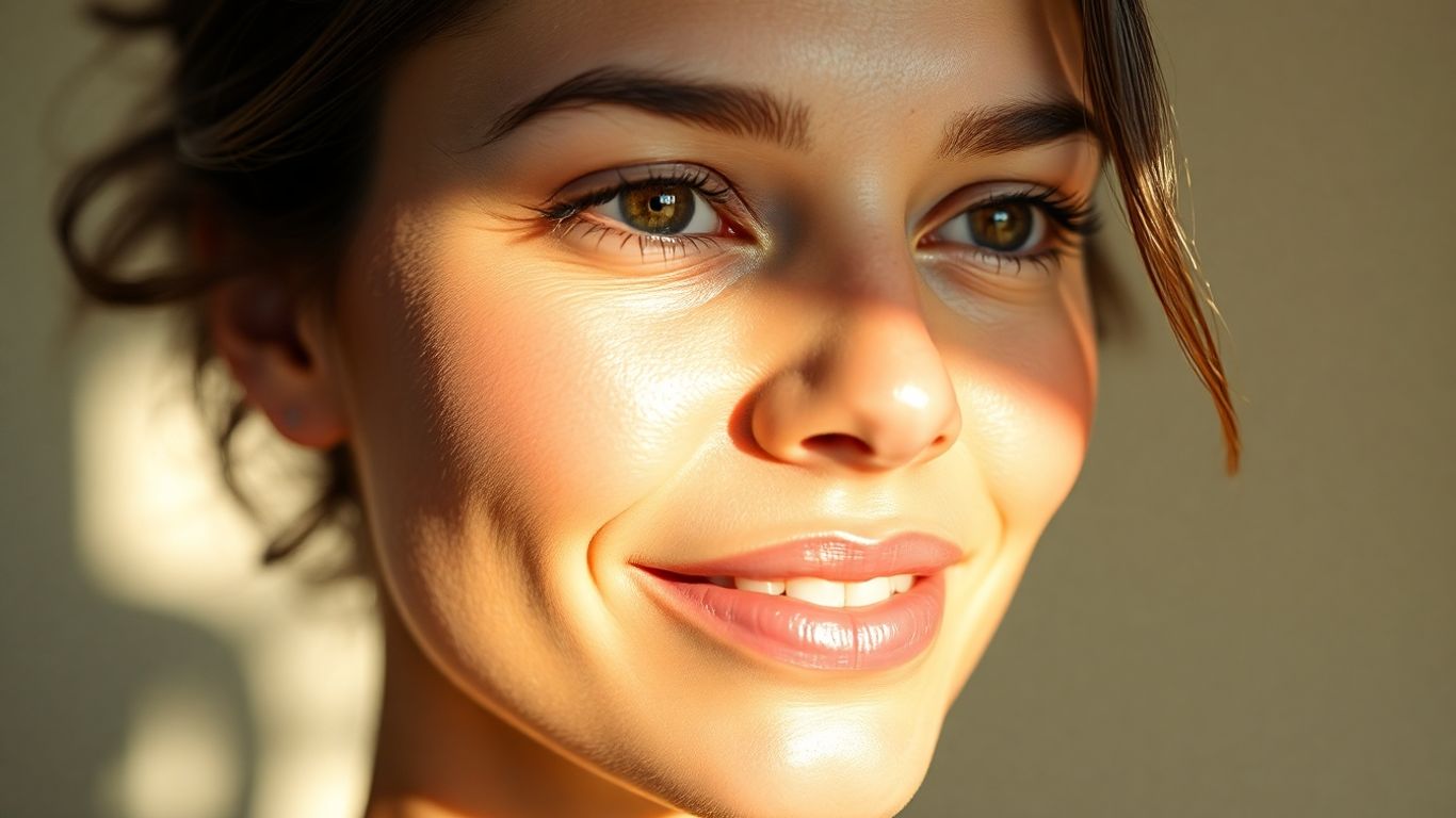 Woman with radiant, healthy skin