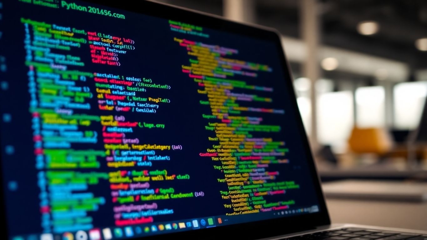 Python code on a laptop screen