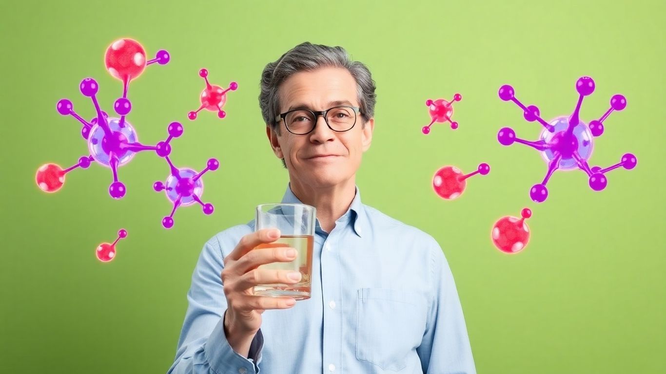 Dr. Oz with amino acid molecules