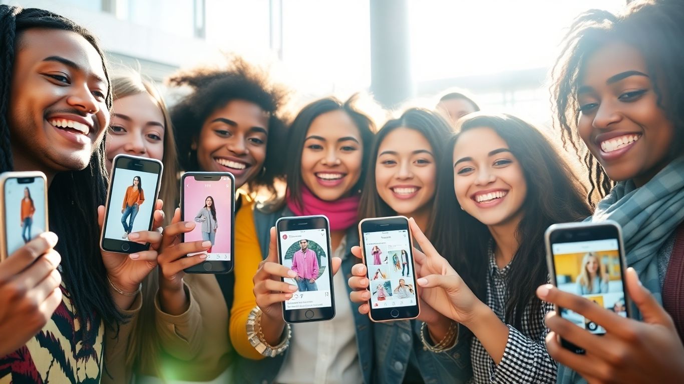 People sharing fashion on social media