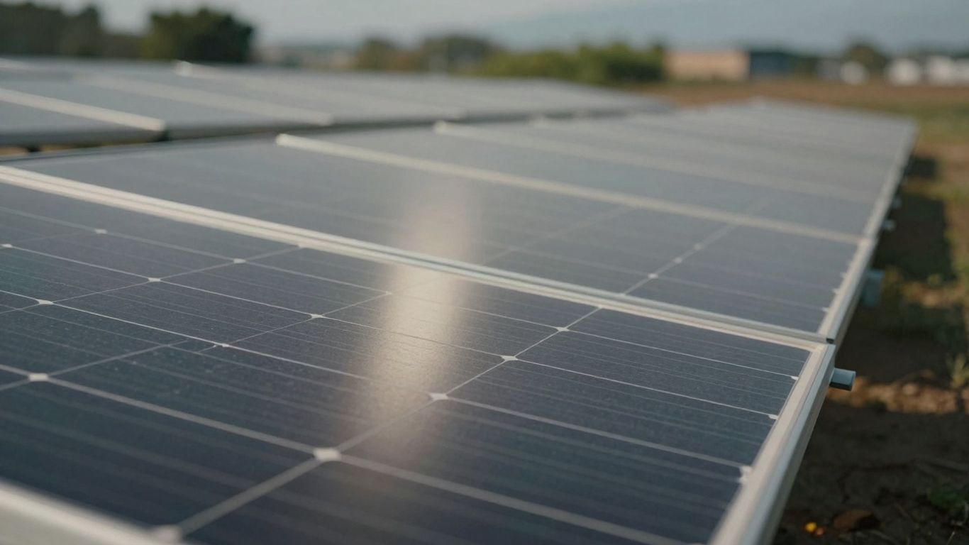 Panneau solaire sous le soleil, technologie photovoltaïque.