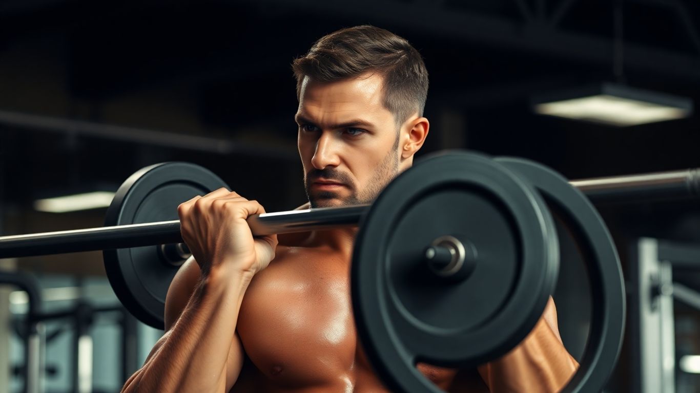 Man performing a deadlift with a barbell.
