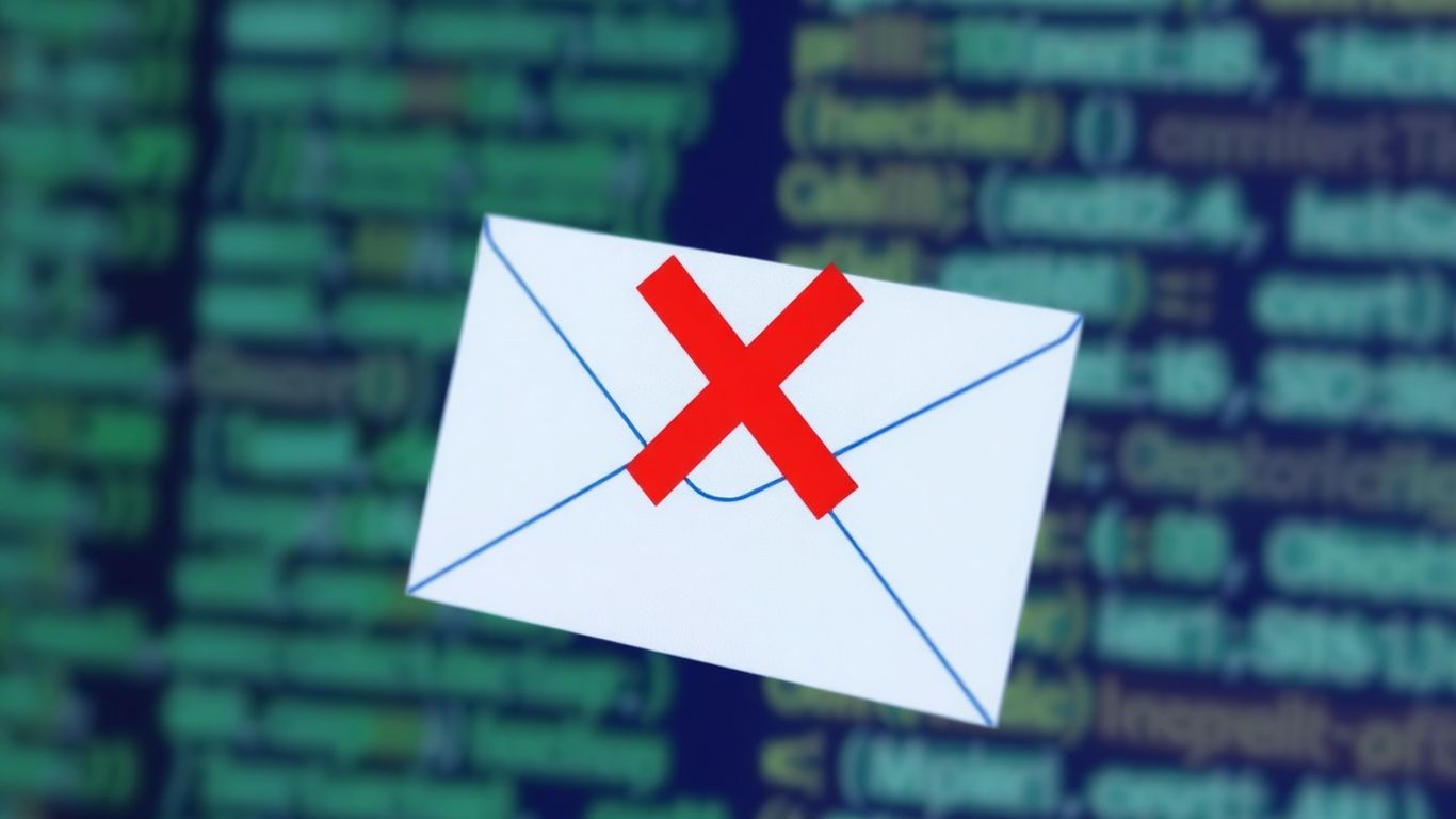 Digital envelope with a red cross indicating email delivery failure.