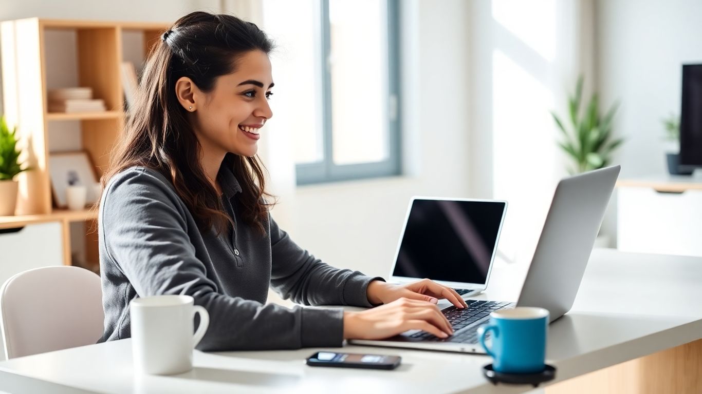 Pessoa jovem usando laptop para empréstimo pessoal Simplic